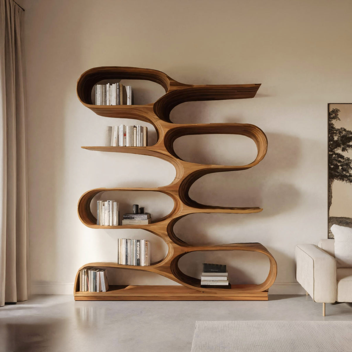 Books Curved Bookshelf