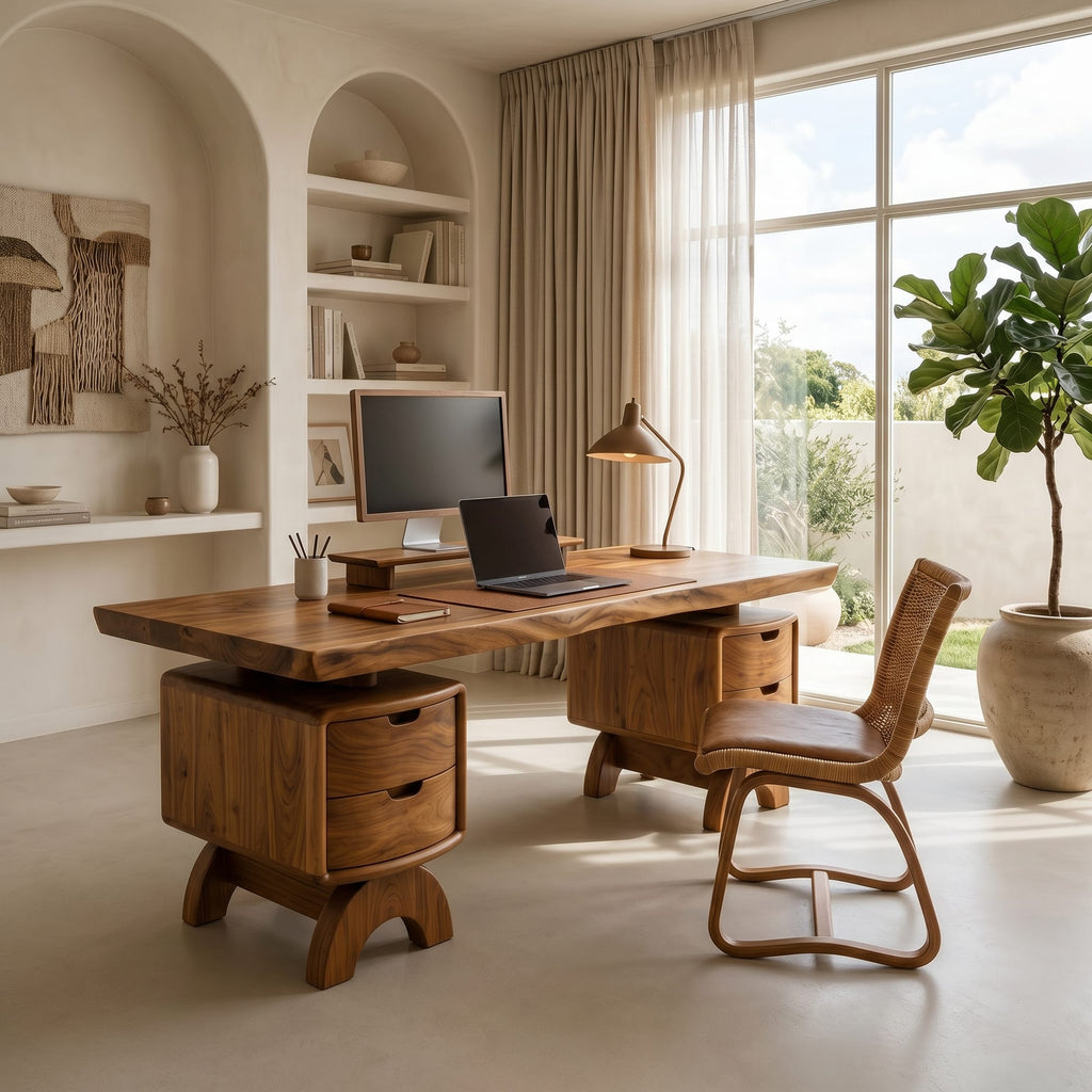 Contemporary Executive Desk Bedroom Office, solid wood, built to order