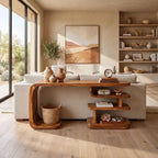 Contemporary Layered Shelf Console, solid wood, built to order