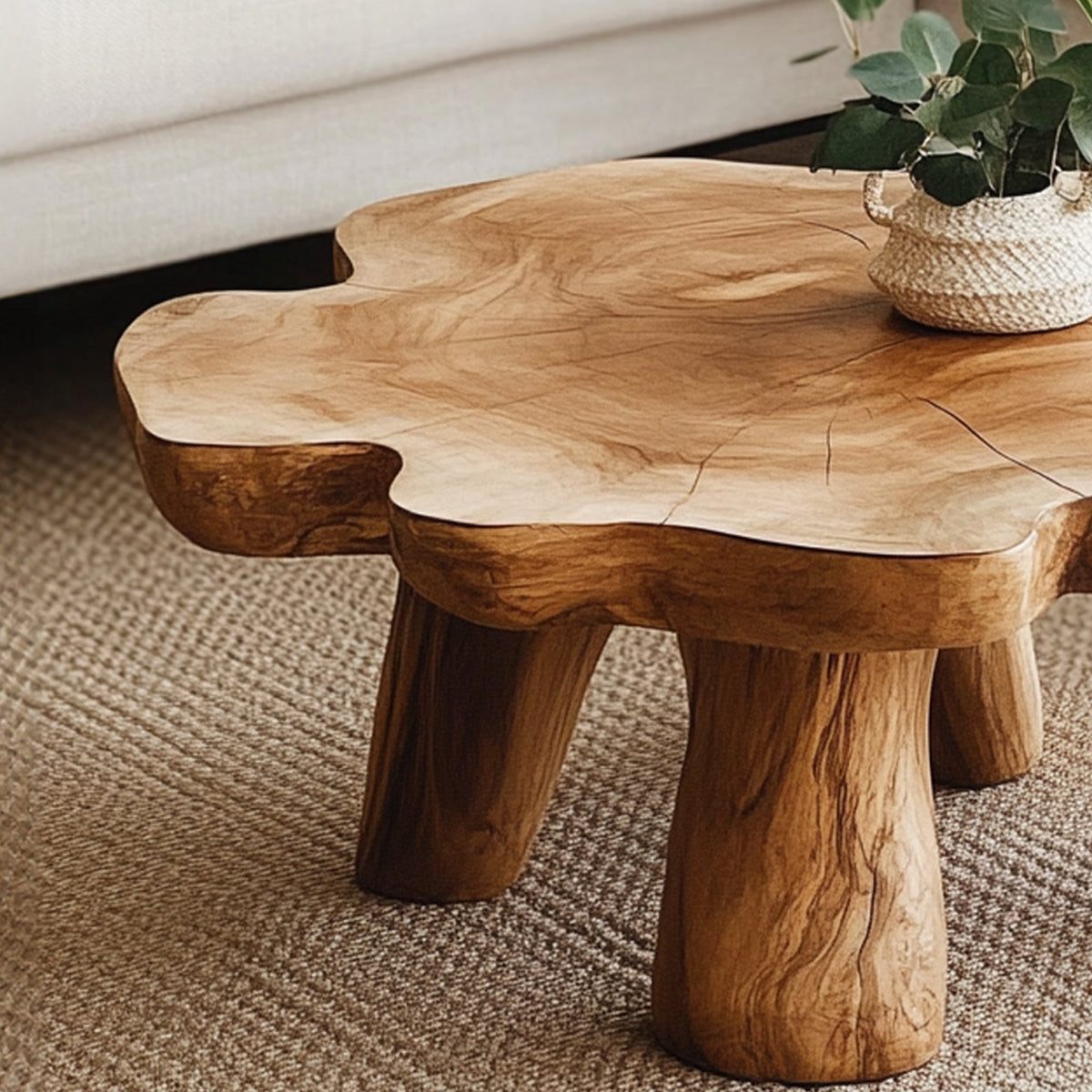 Farmhouse Living Edge Coffee Table with Reclaimed, solid wood, built to order