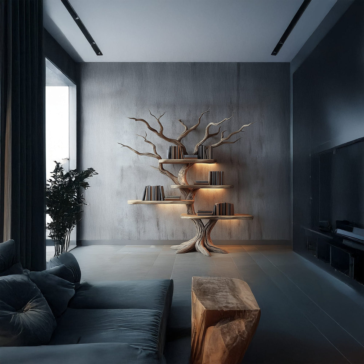Solid Floating Study Bookshelf