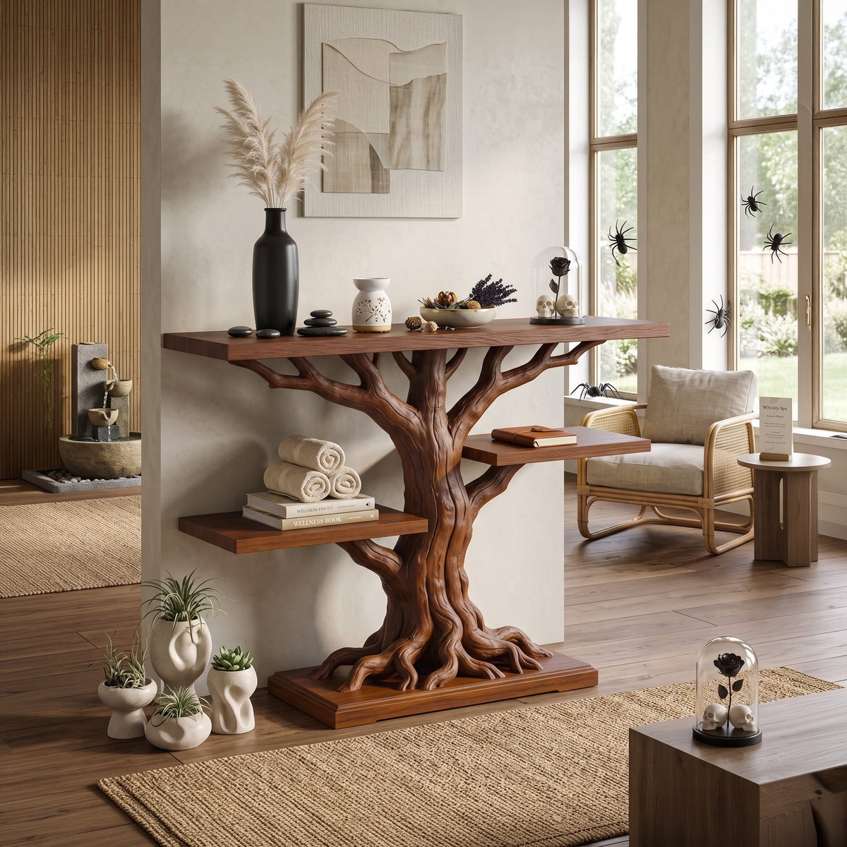 Contemporary Root Form Display Table for Furniture, solid wood, built to order