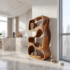 Minimalist Bookshelf Featuring Curved Side Panels, solid wood, built to order