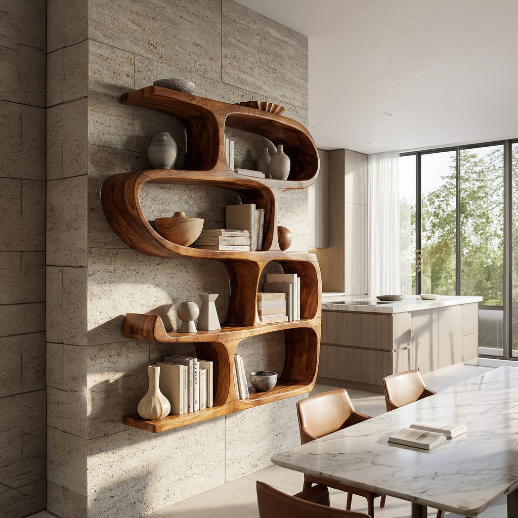 Curved Hallway Bookshelf