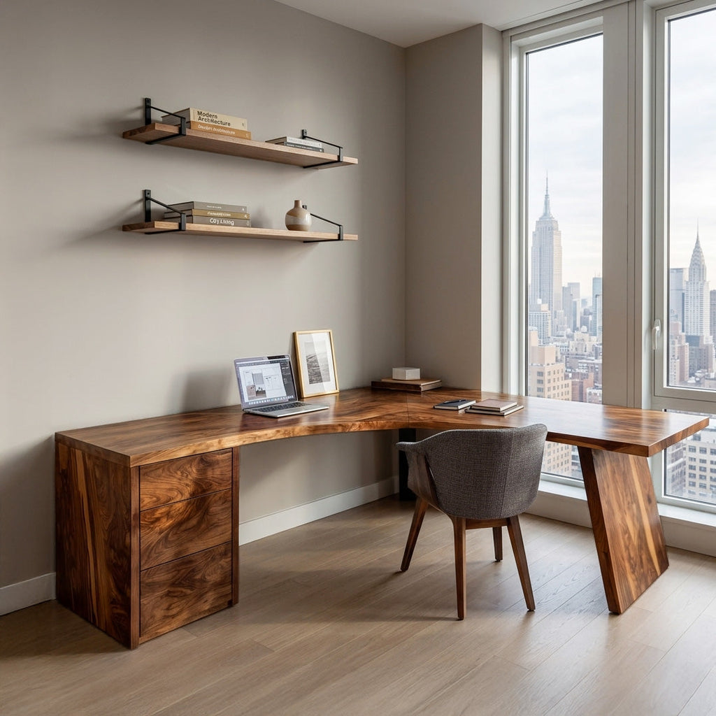 L-shaped Bright Desk