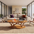 Minimalist Cross Base Table, solid wood, built to order