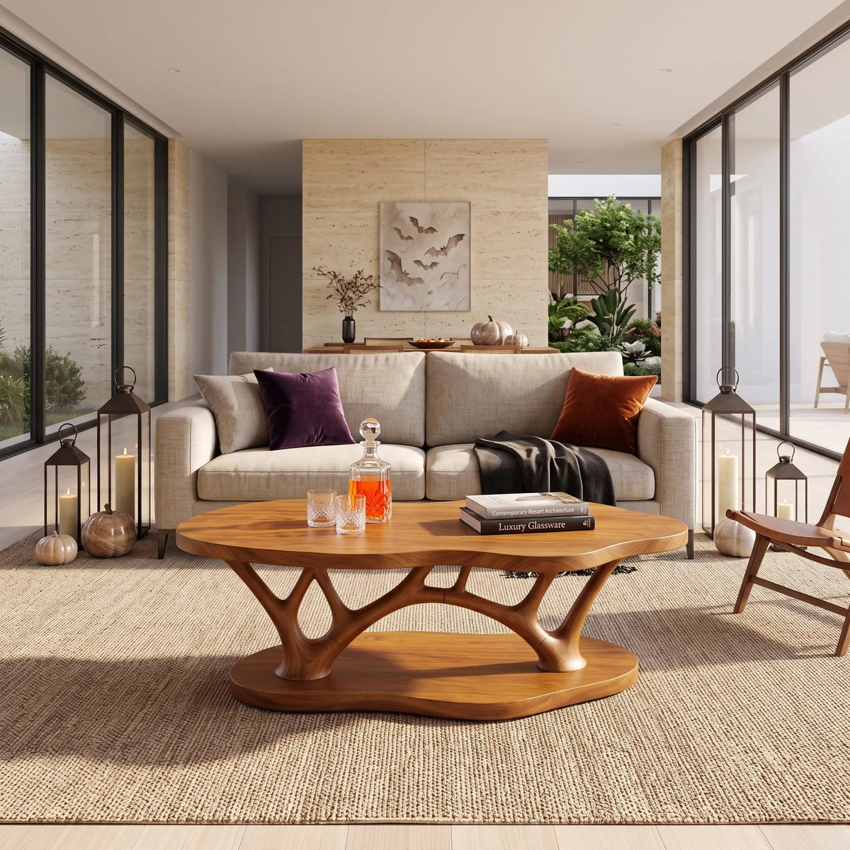 Minimalist Cross Base Table, solid wood, built to order