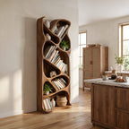 Mid Century Open Bookcase, solid wood, built to order