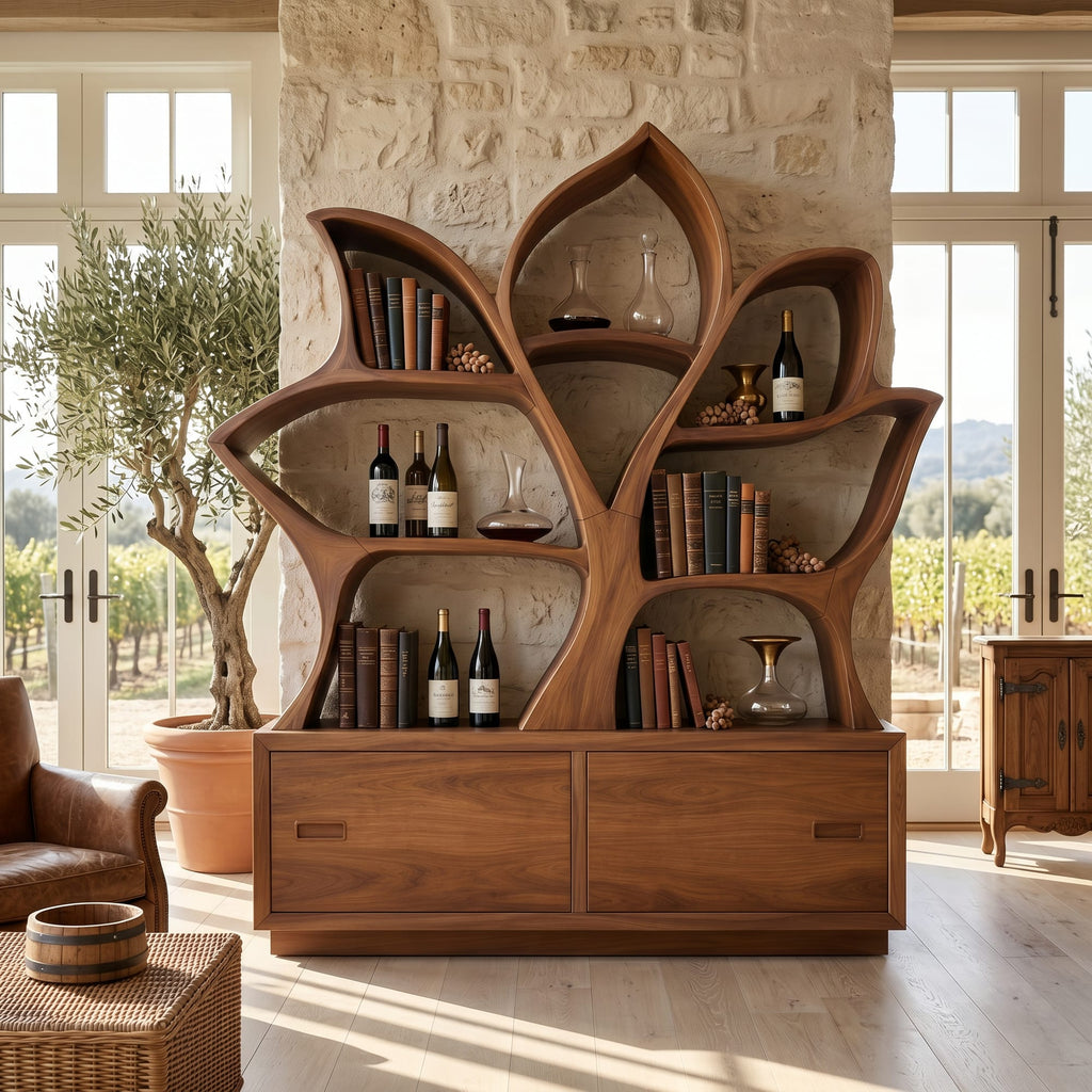 Mid Century Library Bookshelf, solid wood, built to order