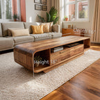 Modern Coffee Table with Storage Drawers, solid wood, built to order