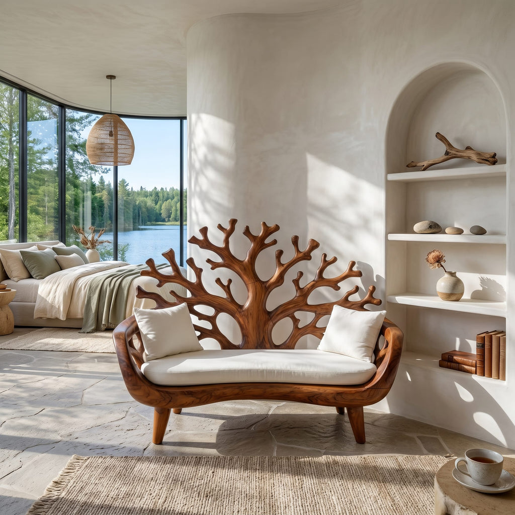 Modern Coral Bench