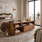 Farmhouse Reindeer Behind Couch Table Living Room, solid wood, built to order