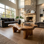 Live Edge Fireplace Coffee Table