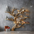 Tree Branch Montessori Bookshelf Mid Century Bookcase Home Decor, solid wood, built to order