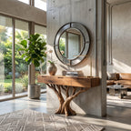 Industrial Tree Root Console Table Loft, solid wood, built to order
