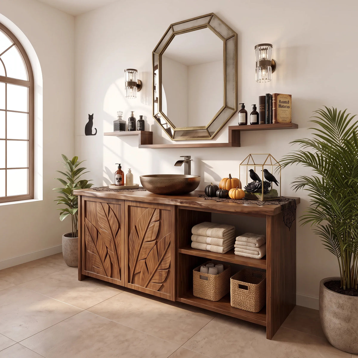 Handcrafted Bathroom Vanity Wellness Suite, solid wood, built to order