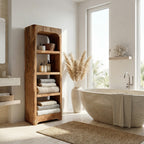 Handcrafted Bathroom Shelf with Four Tiers, solid wood, built to order