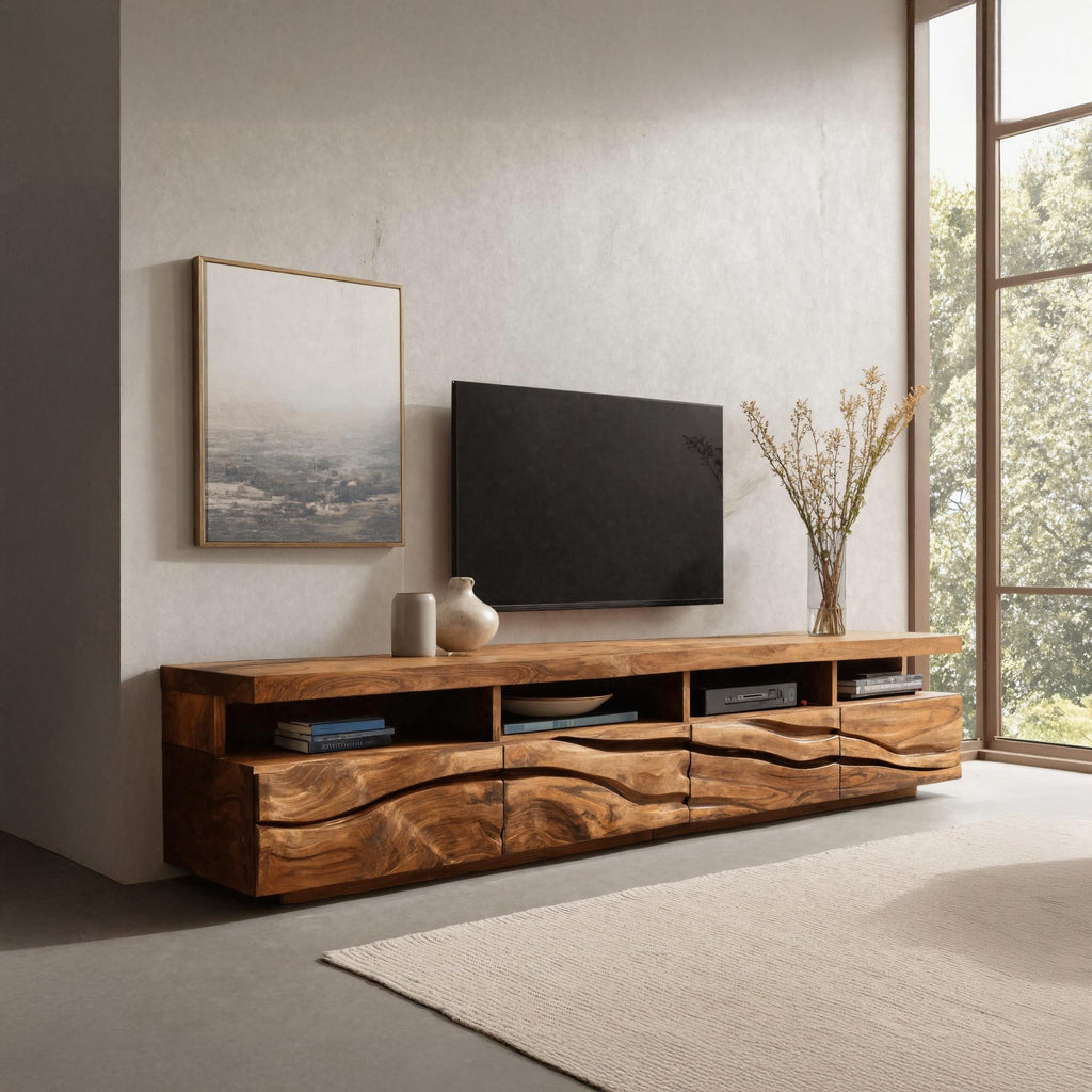 Handcrafted Media Cabinet Console, solid wood, built to order