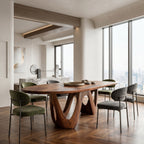 Artistic W-shape Leg Dining Table, solid wood, built to order