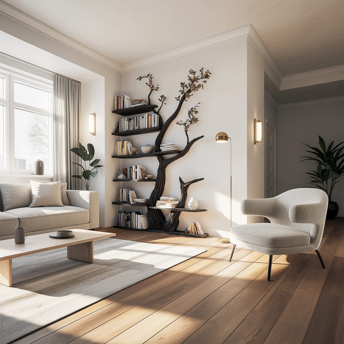 Modern Solid Creative Tree Bookshelf