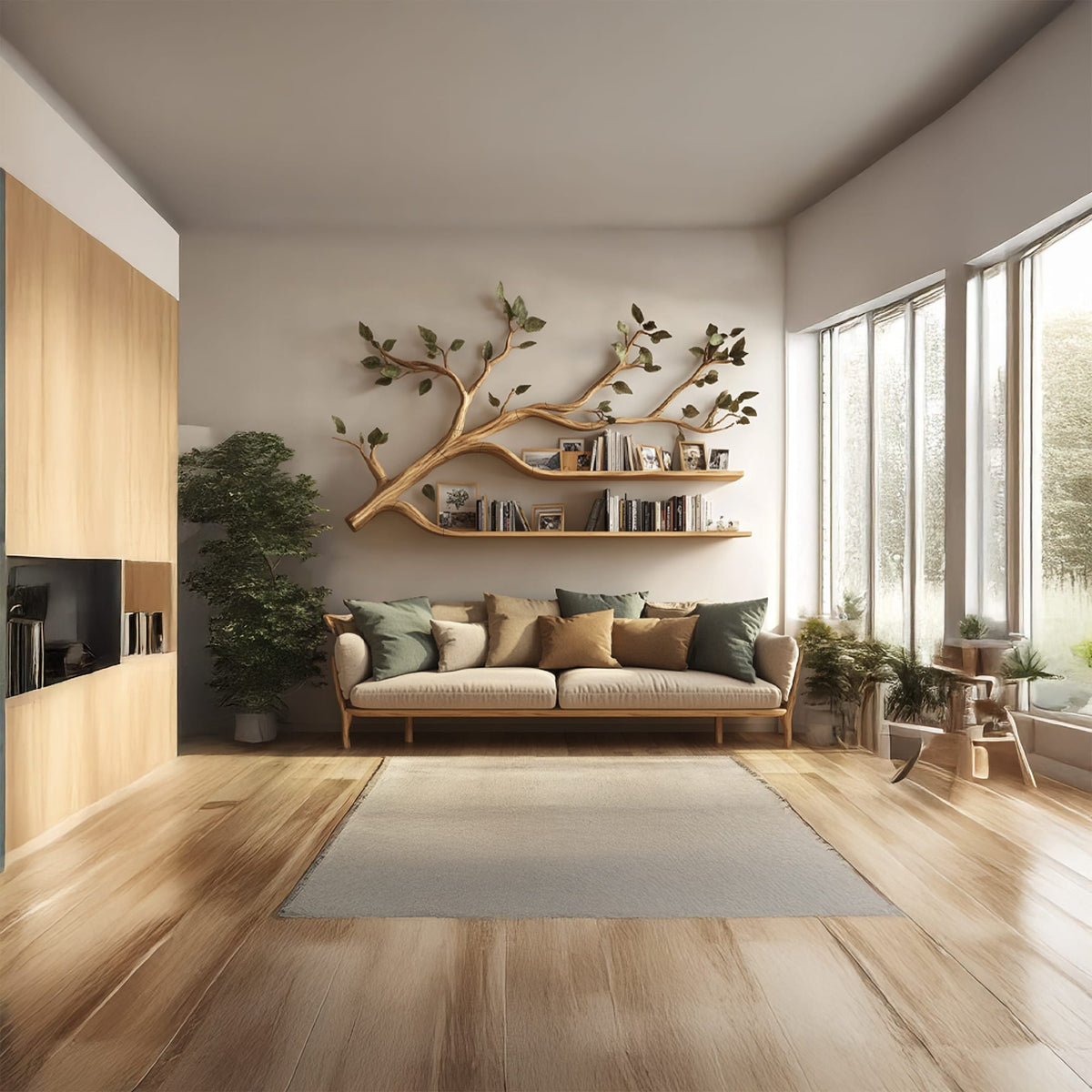 Artistic Floating Tree Bookshelf