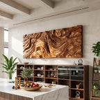 Organic Sculptural Wood Wall Art for Foyer, solid wood, built to order