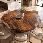 Mid Century Round Wood Table Top Dining Room, solid wood, built to order