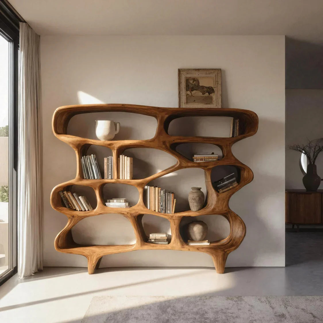 Organic Sculptural Open Bookshelf