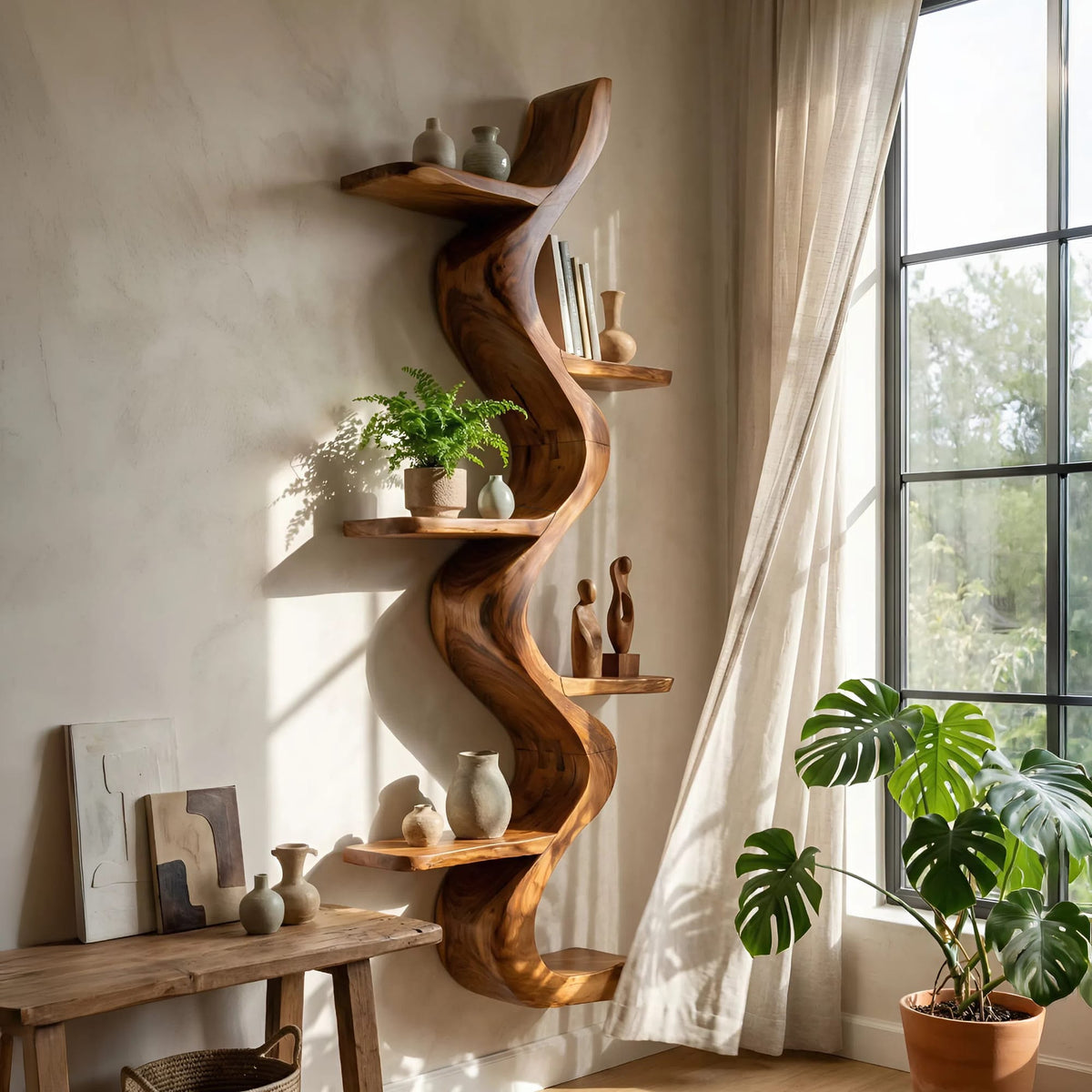Minimal Hooks Wall Shelf
