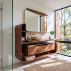 Handcrafted Organic Floating Bathroom Vanity Ensuite, solid wood, built to order
