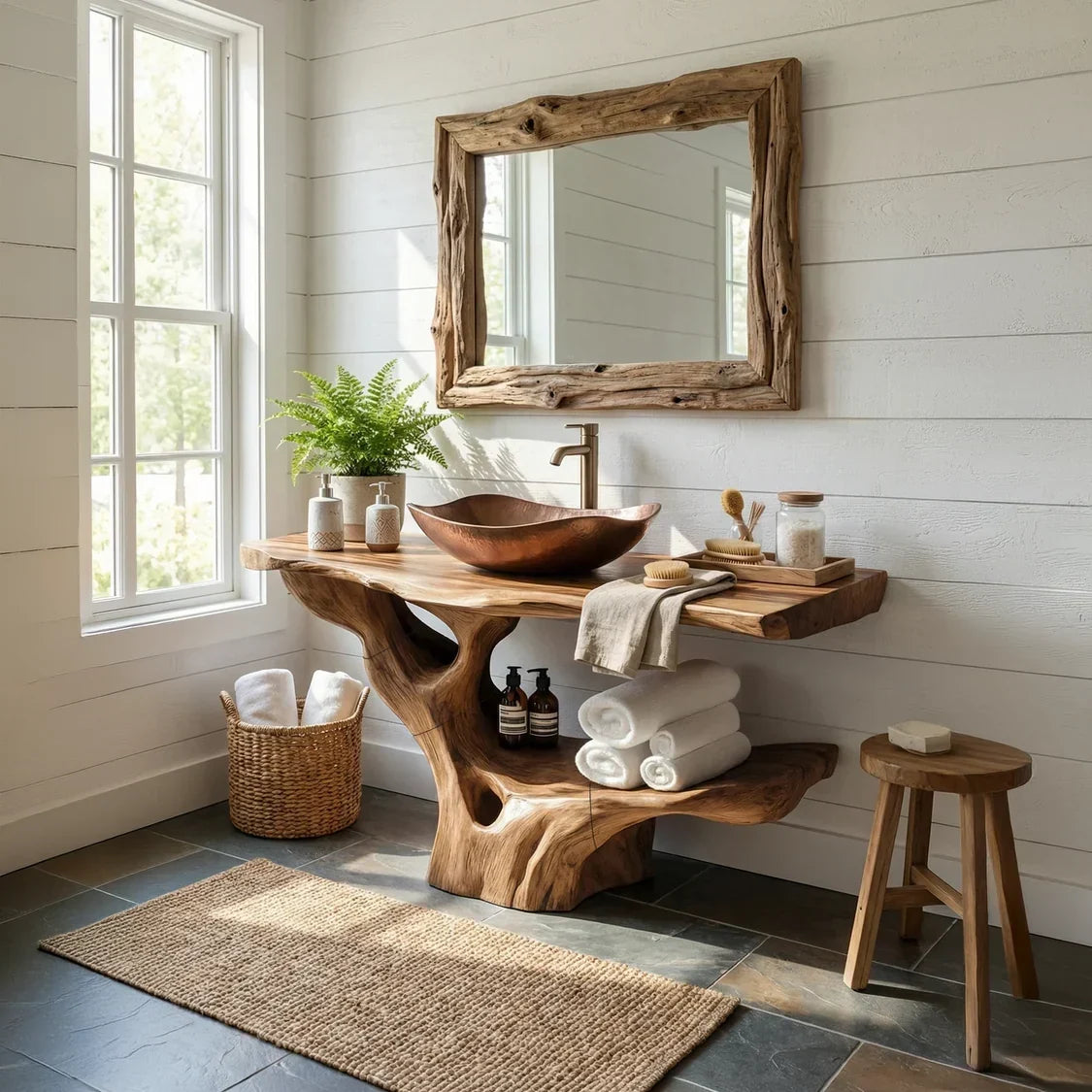 Organic Live Edge Washbasin Vanity