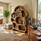 Mid Century Open Bookshelf, solid wood, built to order