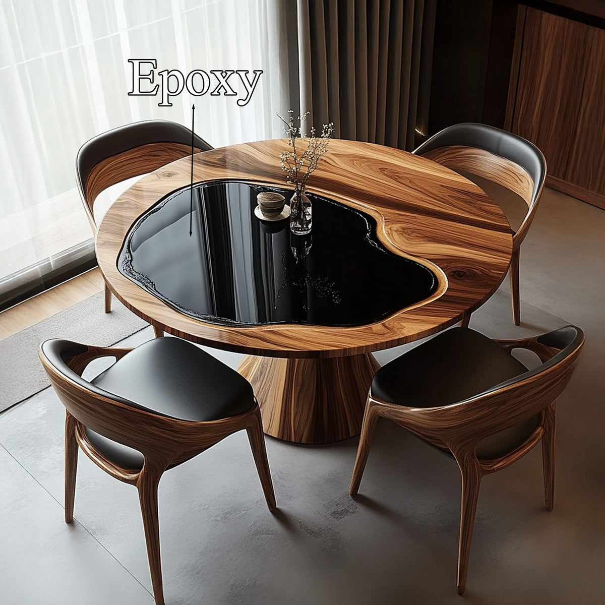 Handmade Round Kitchen Table Home Decor Housewarming Gift, solid wood, built to order