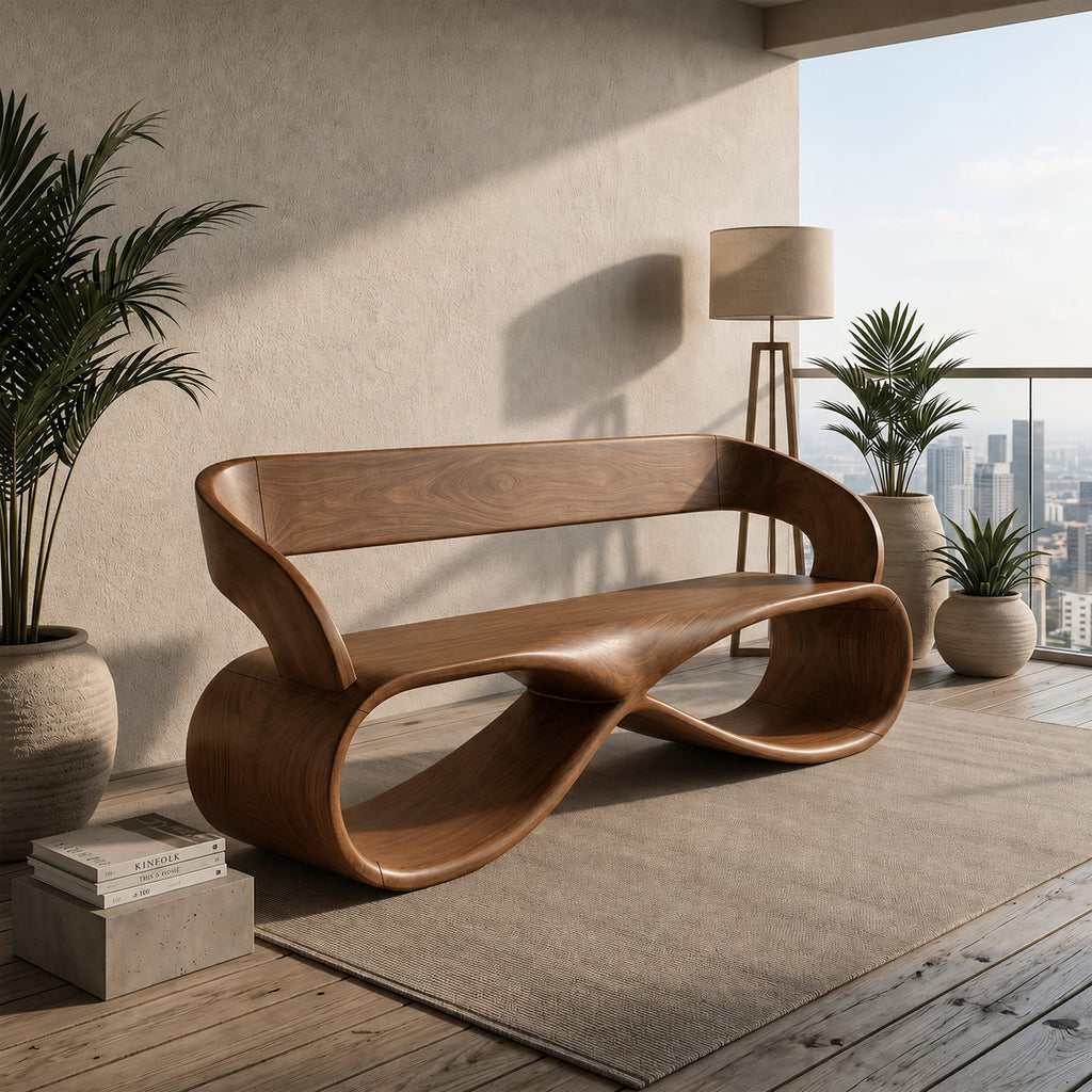 Solid Bench Designer Interior, solid wood, built to order
