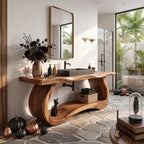 Mid Century Wood Bathroom Vanity Spa Bathroom, solid wood, built to order