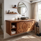 Farmhouse Storage Bathroom Vanity Country Retreat, solid wood, built to order