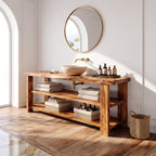 Farmhouse Vanity with Storage, solid wood, built to order