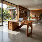 Contemporary Executive Desk Designer Workspace, solid wood, built to order