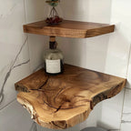 Floating Corner Shelves Decorations, solid wood, built to order