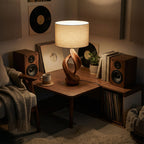Boho Accent Table Lamp Bedroom Living Room Corner Space, solid wood, built to order