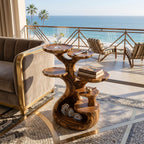 Contemporary Multi Tier Side Table Home, solid wood, built to order