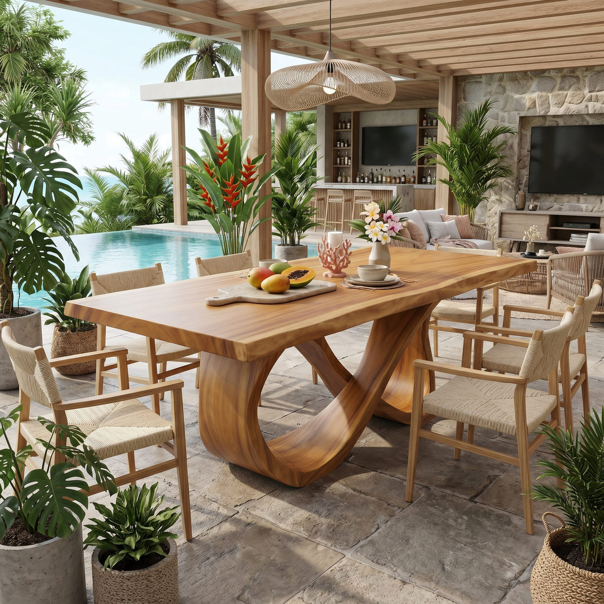 Solid Modern Bright Dining Table