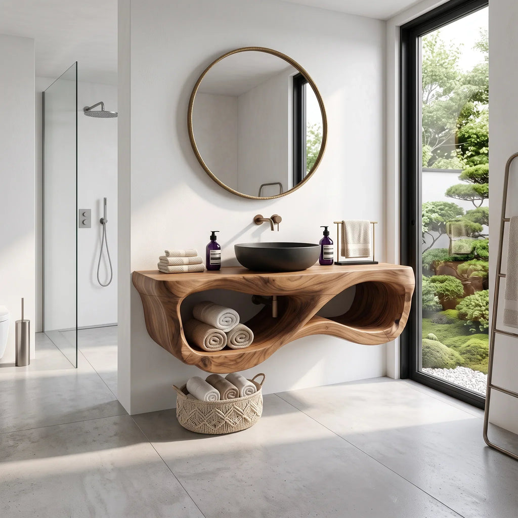 Rustic Bathroom Vanity Cabinet Guest Bathroom, solid wood, built to order