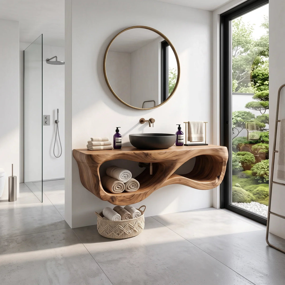 Rustic Bathroom Vanity Cabinet Guest Bathroom, solid wood, built to order