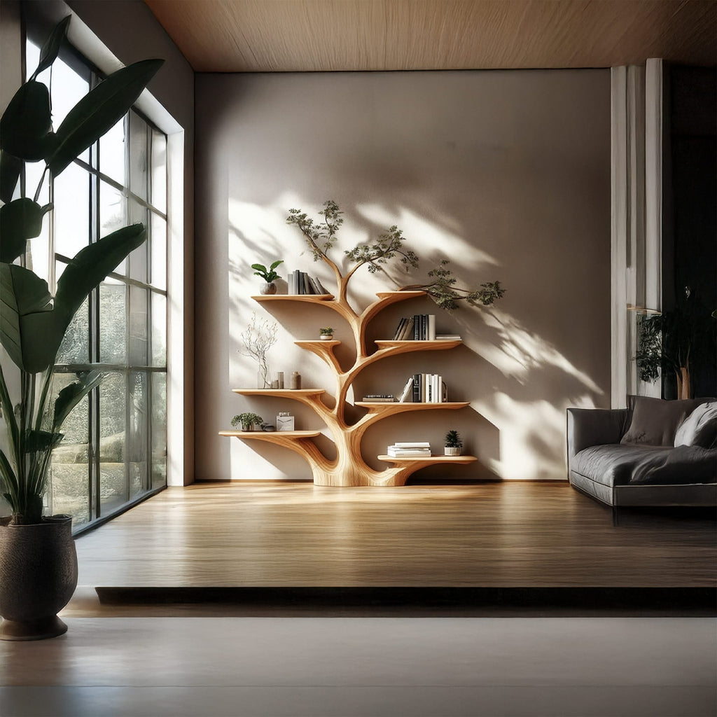 Floating Thoughtful Tree Bookshelf