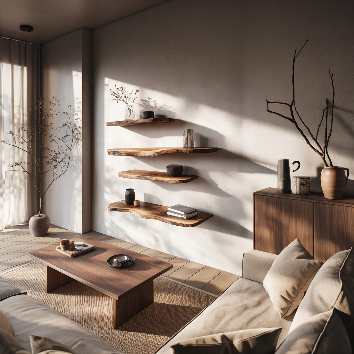 Organic Floating Display Wall Shelf