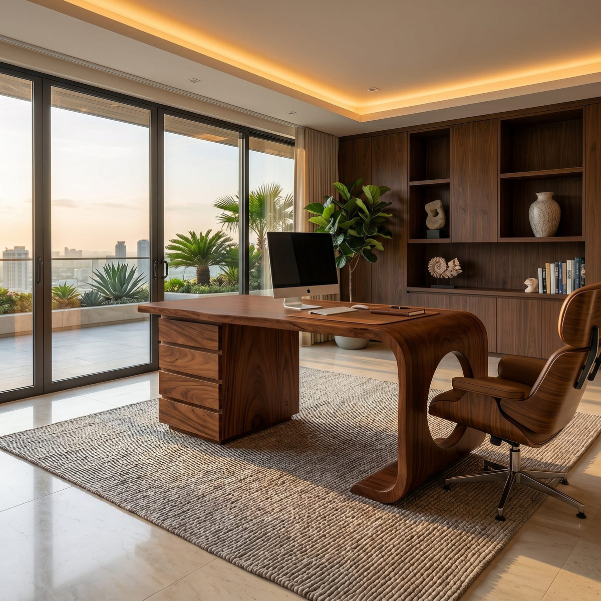 Contemporary Executive Desk Garden Office, solid wood, built to order