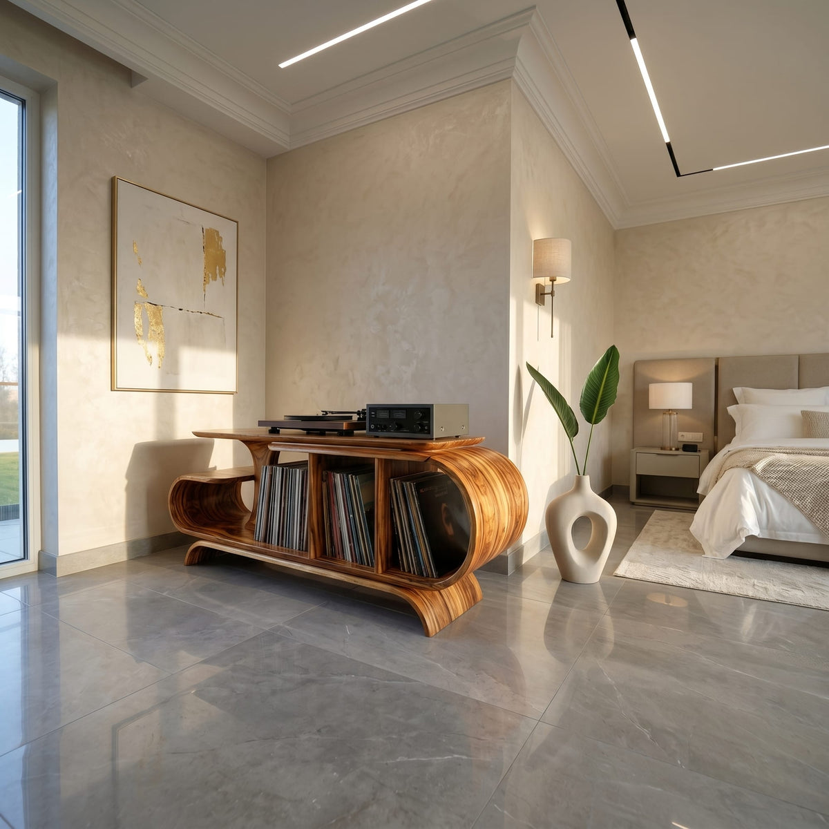 Organic Wave Record Stand