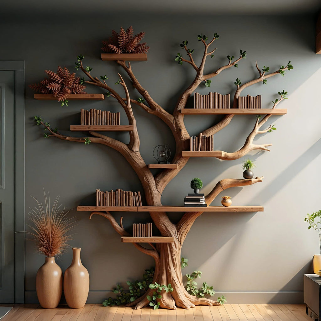 Live Edge Bookshelf Rustic Shelf Decor Home, solid wood, built to order