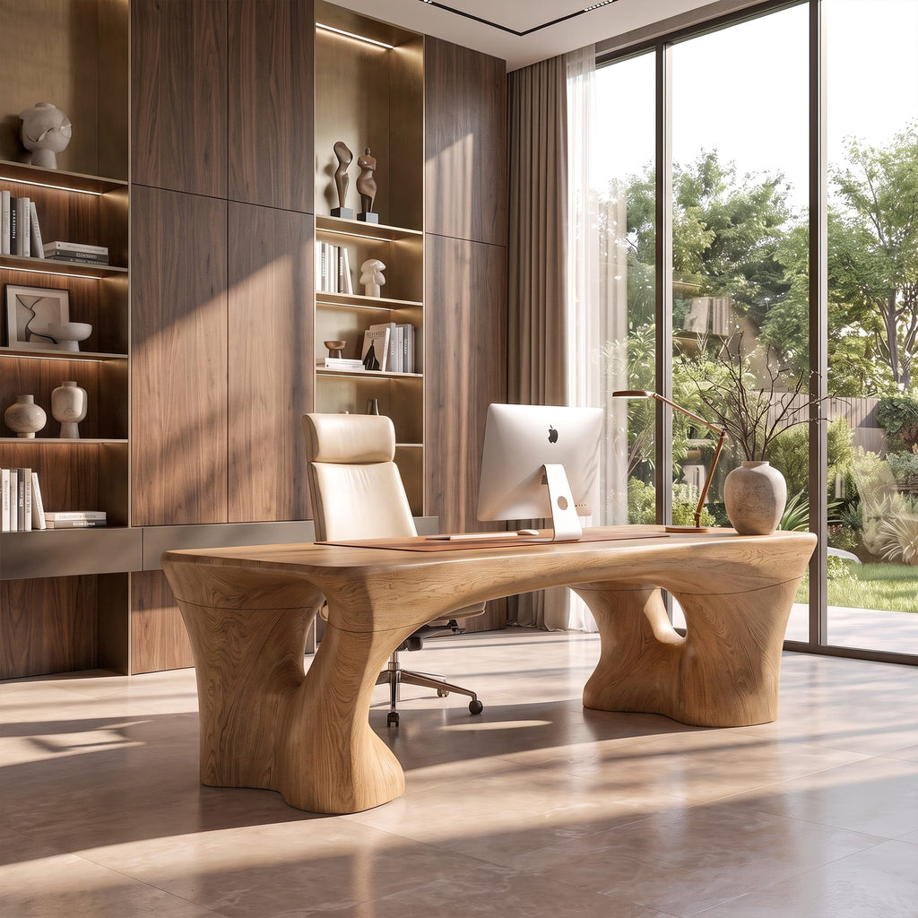 Sculptural Trestle Desk